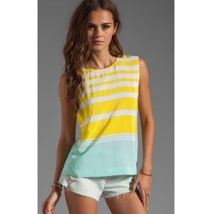 Equipment Reagan Venice silk button-back top